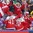 COLOGNE, GERMANY - MAY 12: Denmark players bench and fans celebrate after a first period goal against Germany during preliminary round action at the 2017 IIHF Ice Hockey World Championship. (Photo by Andre Ringuette/HHOF-IIHF Images)


